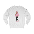 Vraxor Girl Pink Hoodie Character Sweatshirt — Cute Anime Coffee Girl Crewneck